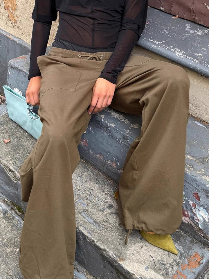 ドローストリングワイドチノパンツ