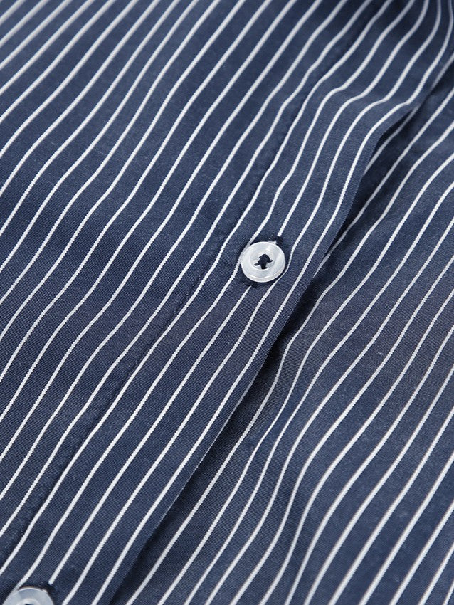 ストライプクロップドシャツ