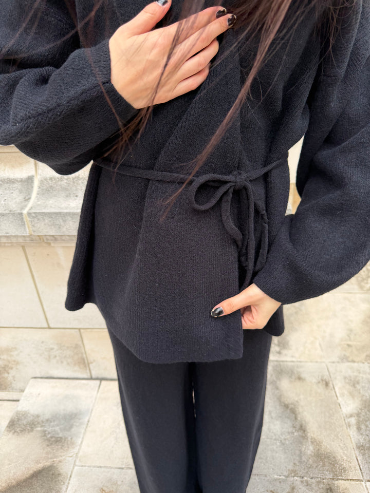 【アウトレット】(即納) ニットラップカーディガンパンツセット