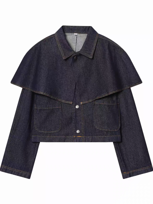 ショール付きデニムジャケット