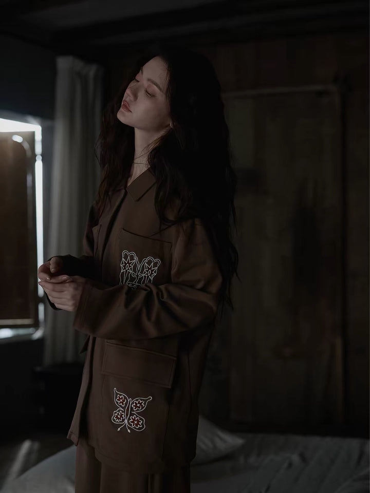 【wabi sabi】ネイチャーアート刺繍モダールコットンセットアップ