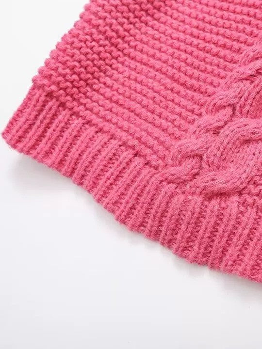 ワイドスリーブケーブルニットセーター