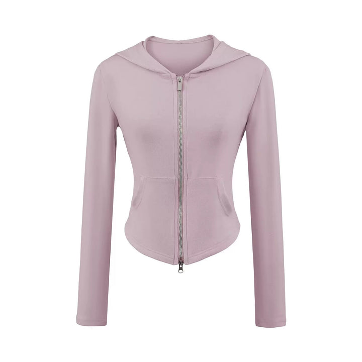 ベーシックソリッドカラージップアップパーカー