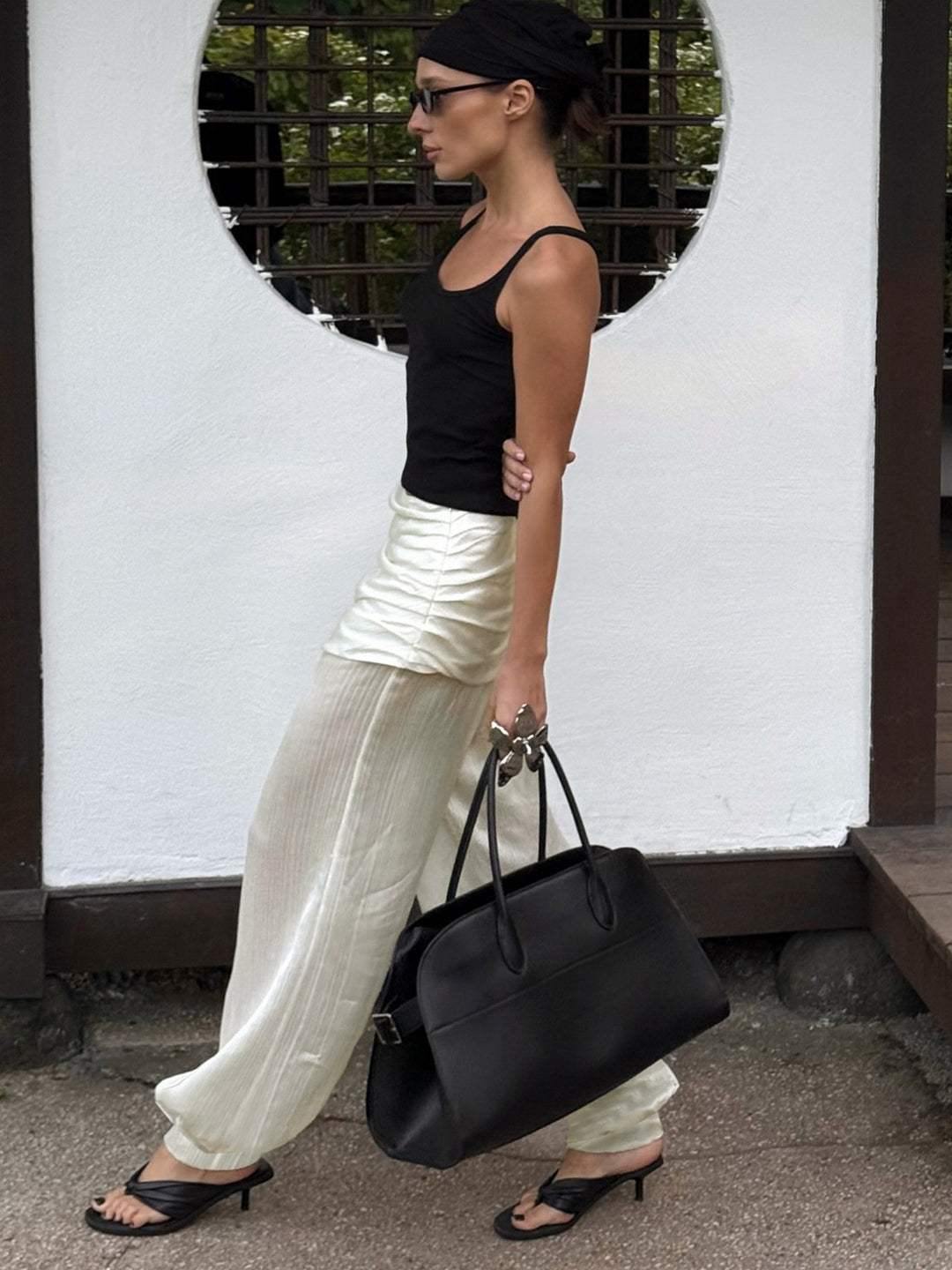 レイヤーデザインシアーバルーンパンツ