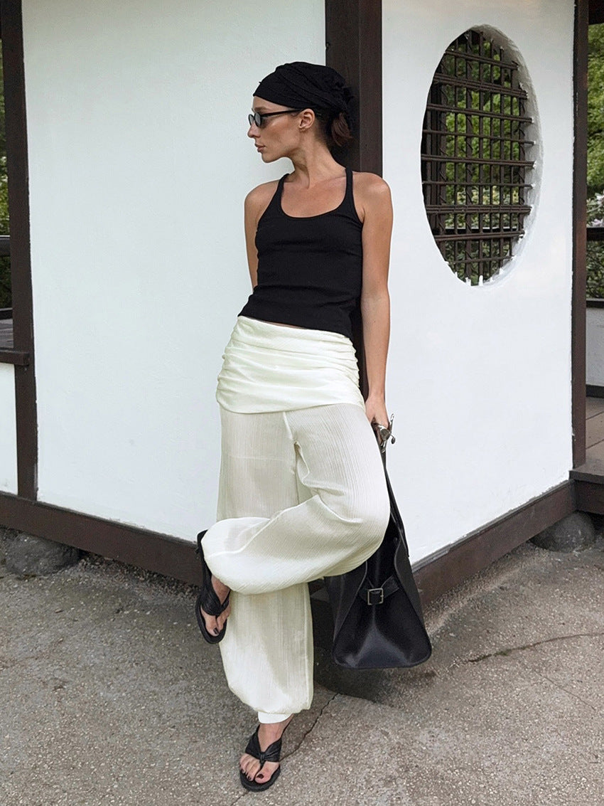 レイヤーデザインシアーバルーンパンツ