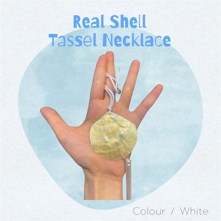 リアルシェルタッセルネックレス