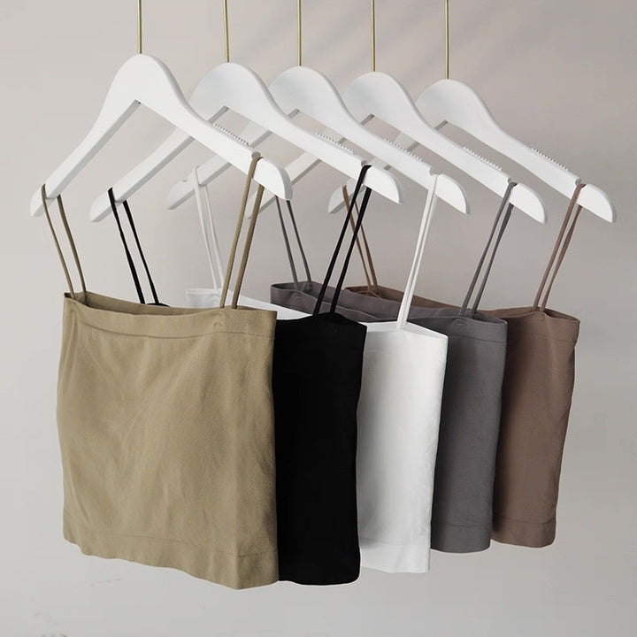 カップ付きアースカラークロップドキャミソール