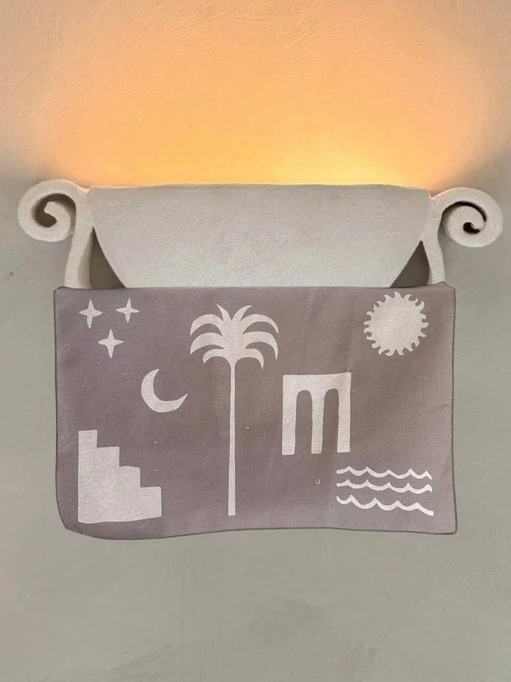 アートリネンマルチラグ (Palm Tree Night)