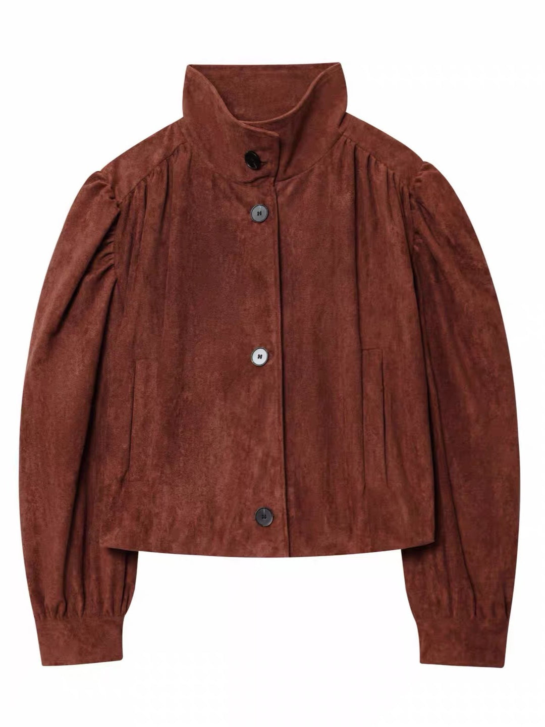 パフスリーブスウェードライクジャケット