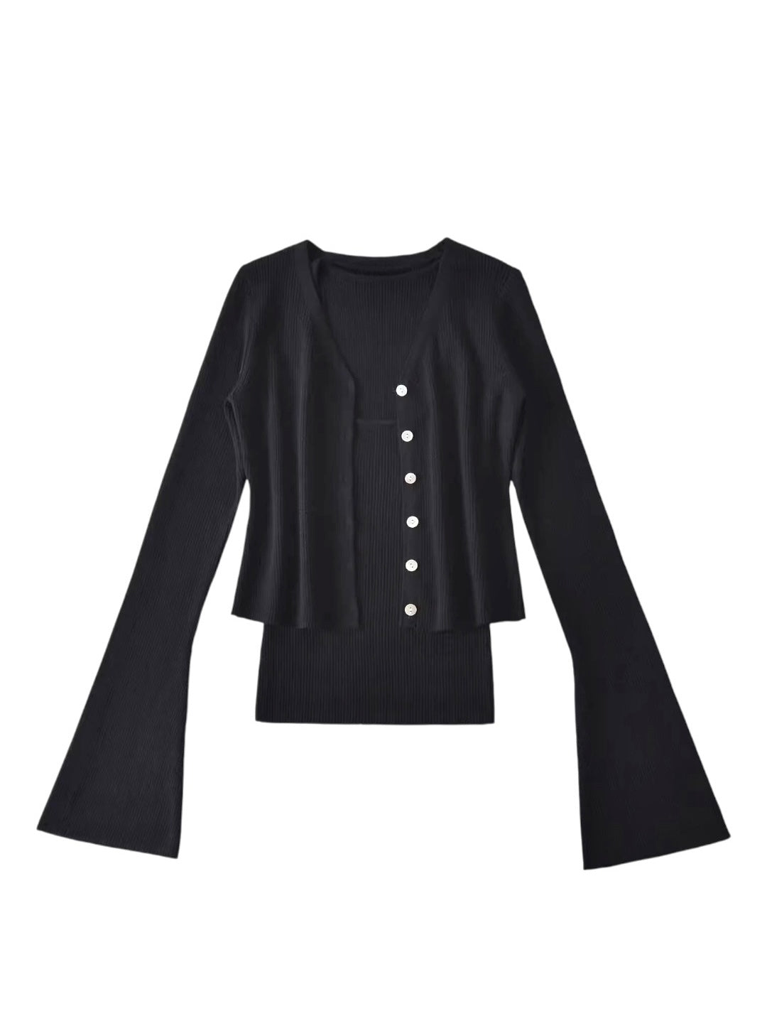 シェルボタンリブニットアサンブル