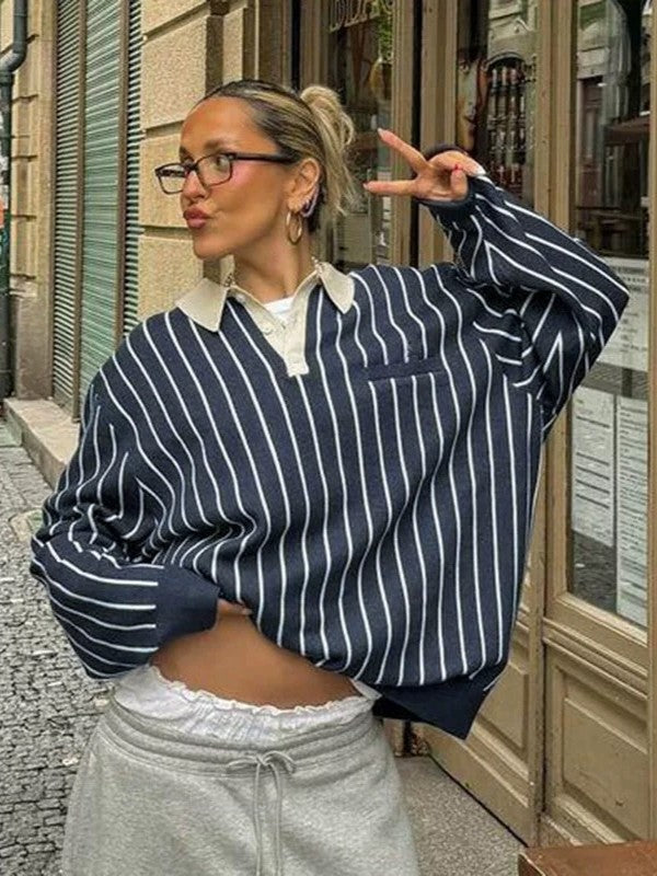 ストライプPoloプルオーバー