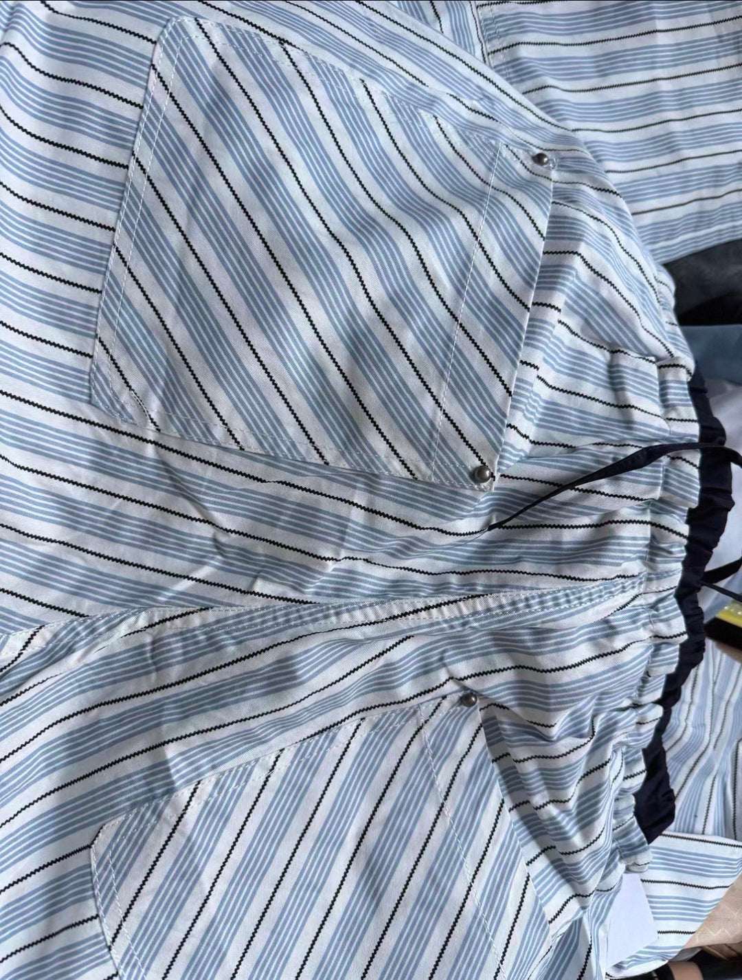 ダブルウエストストライプイージーパンツ