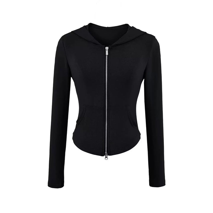 ベーシックソリッドカラージップアップパーカー