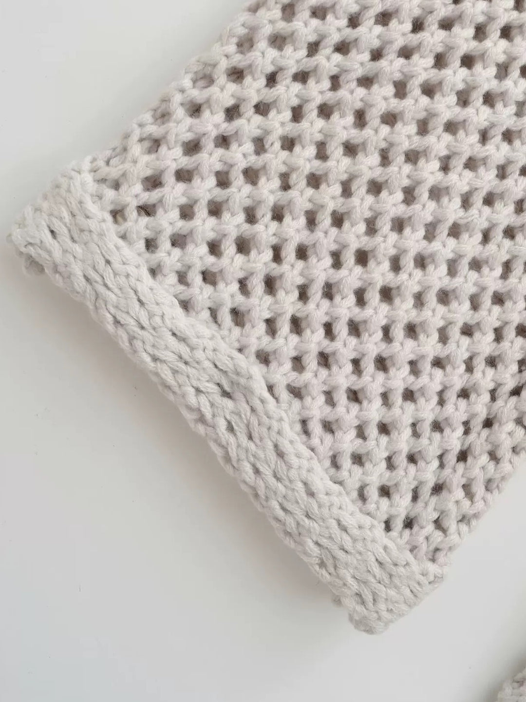 メッシュニットソリッドカラーラップカーディガン