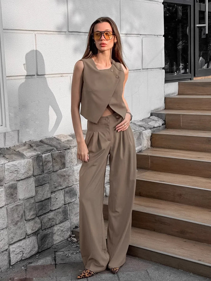 【アウトレット】(即納) クロスベストダブルタックルーズパンツセット