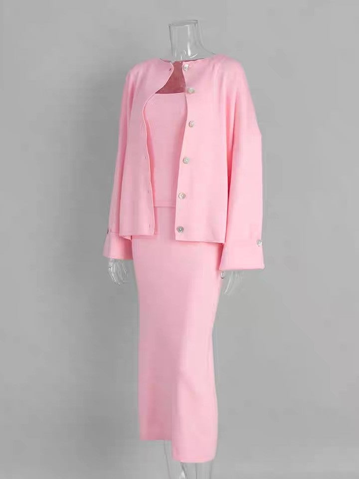 ニットカーディガン3点セットアンサンブル