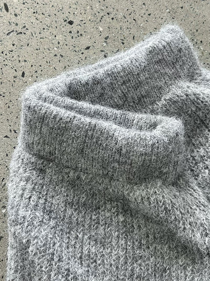 ウール混ニットリボン付きセータースカートセット