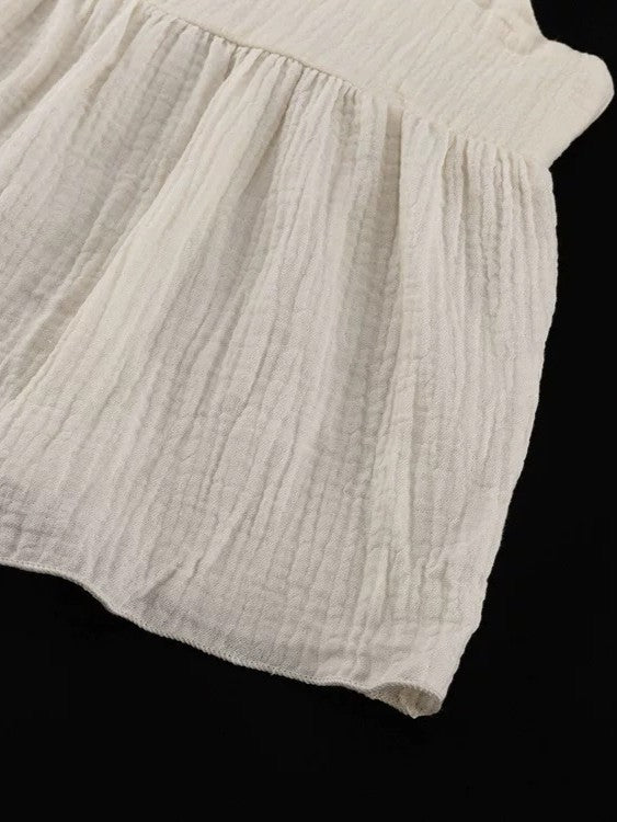 モスリンコットンフリルチュニックパンツセット