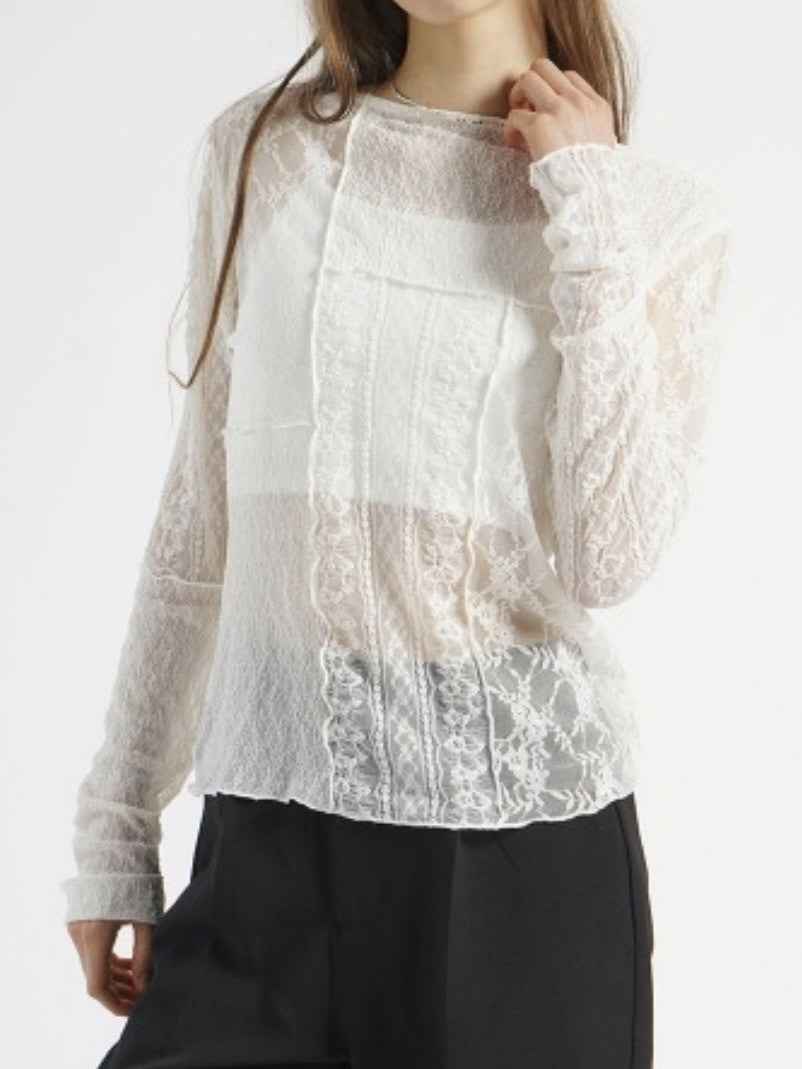 【 Select 】レース パッチワークプルオーバー