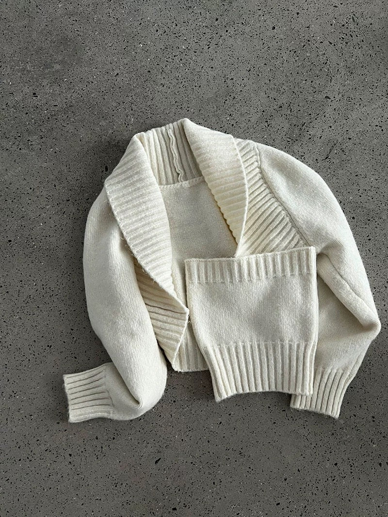 ウール混ニットボレロアンサンブル