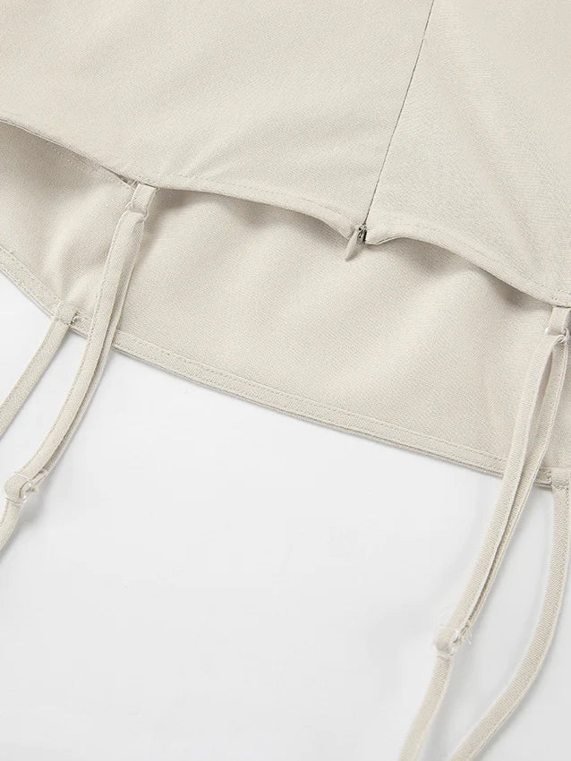 【アウトレット】(即納) コットンリネンAラインナチュラルワンピース