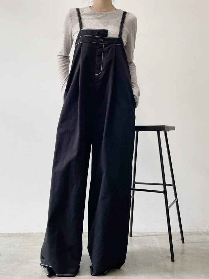 【 Select 】綿ツイルアシメサロペット