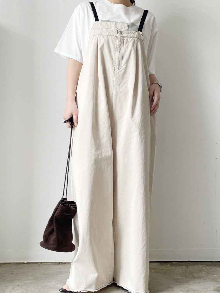 【 Select 】綿ツイルアシメサロペット