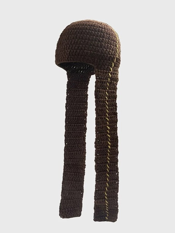 ロングイヤーフラップニットハット