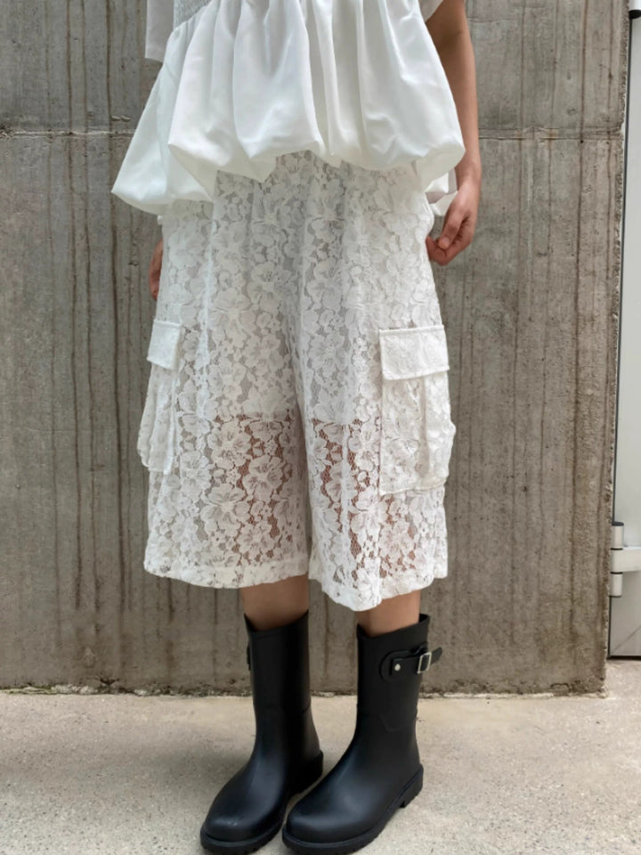 シアーレースカーゴバミューダパンツ