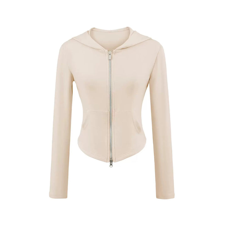 ベーシックソリッドカラージップアップパーカー