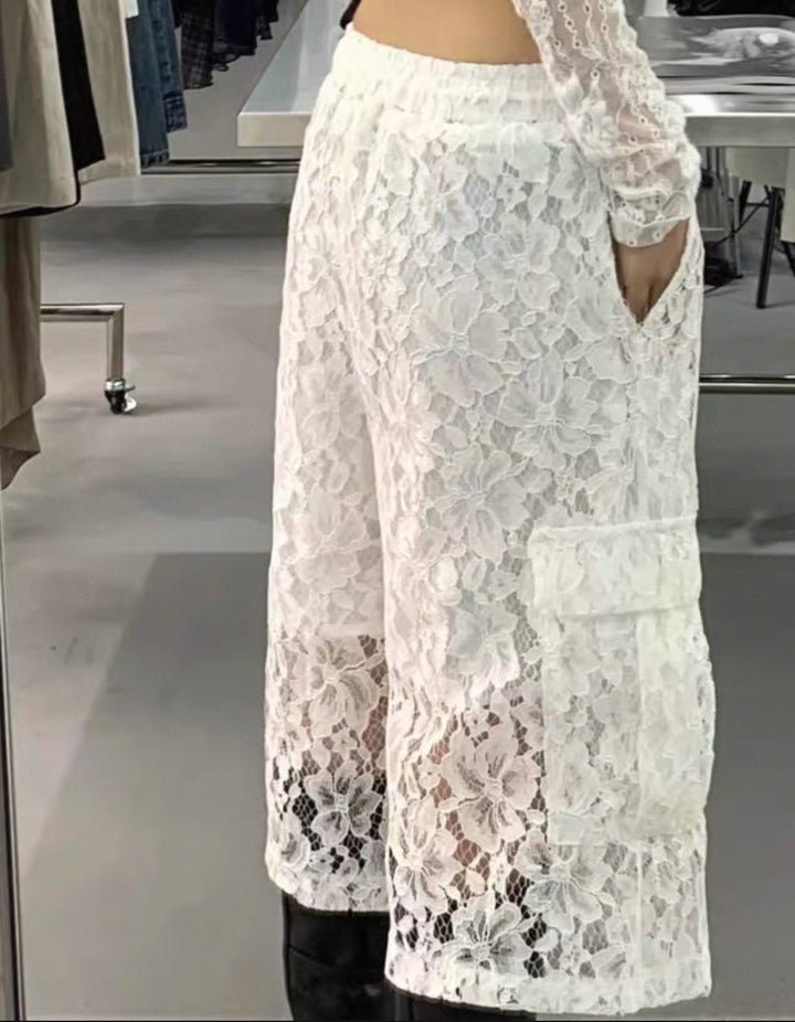 シアーレースカーゴバミューダパンツ