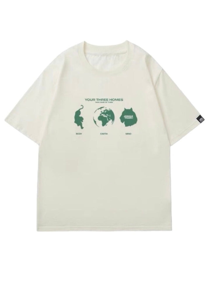 Body Earth MindプリントTシャツ