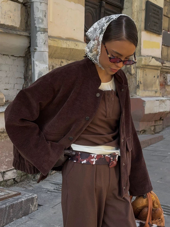 コーデュロイモックネックジャケット