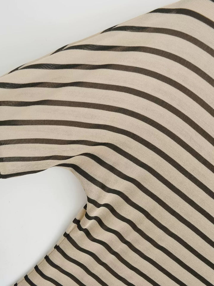 バイアスストライプオフショルカットソー