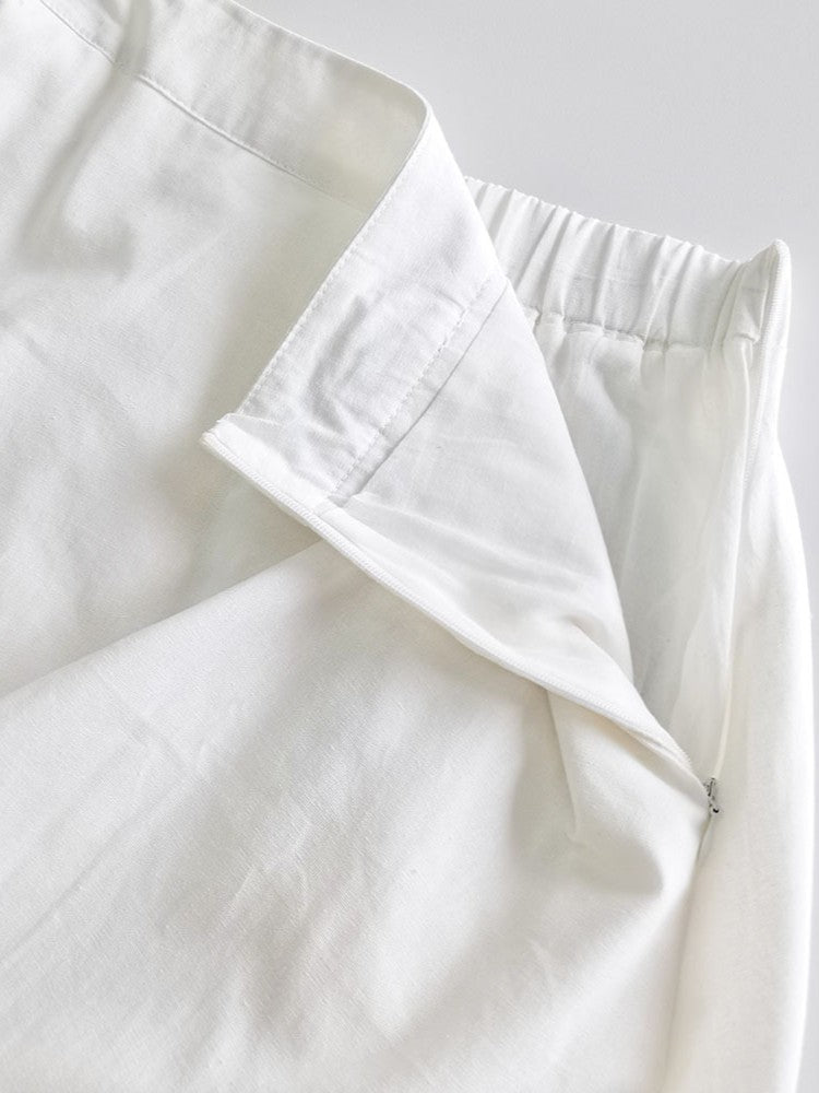 ホワイトルーズシャツフレアスカートセット