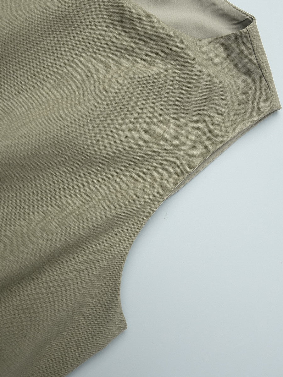 綿麻セパレートスリーブレスワンピース