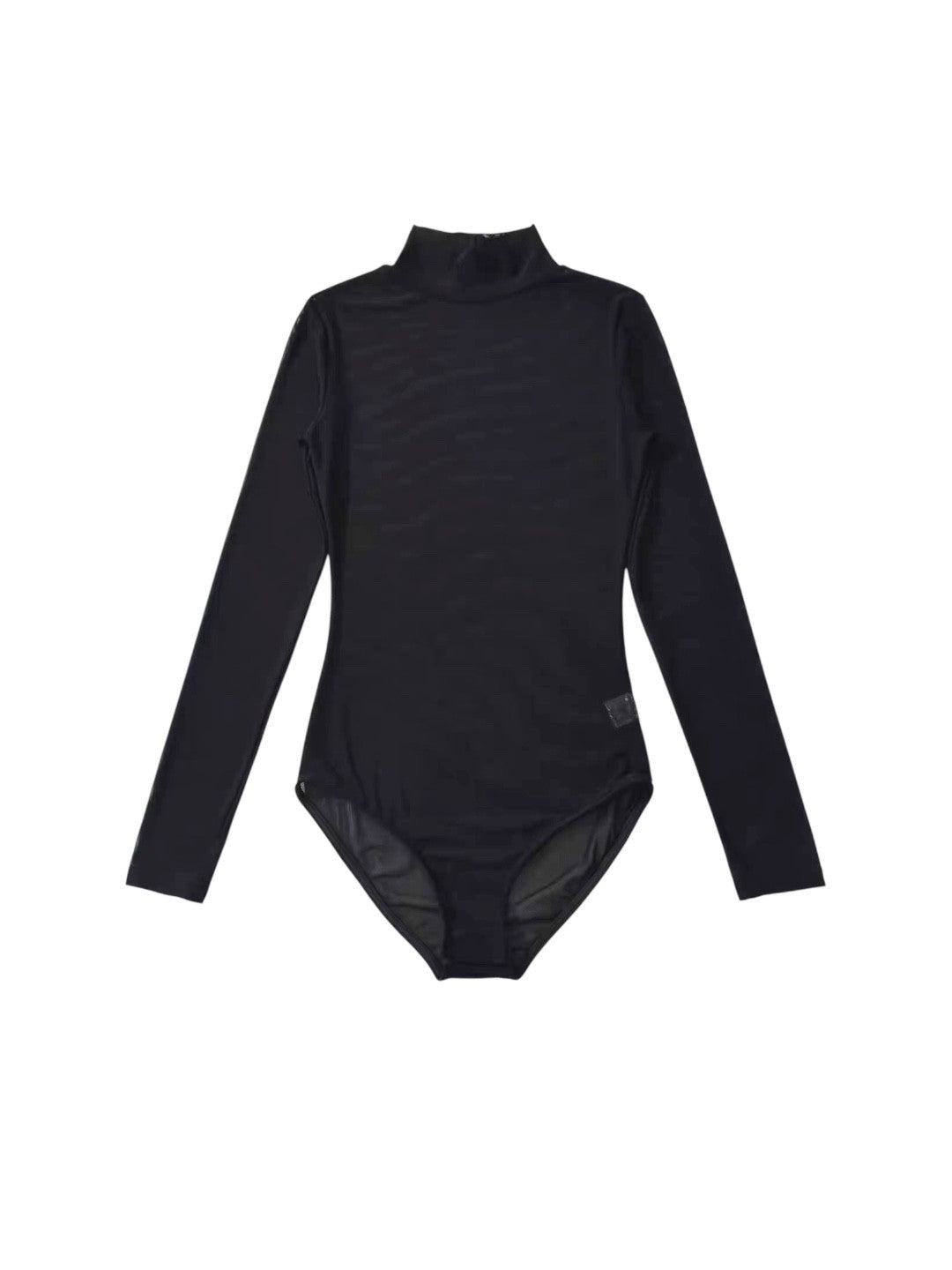 シアーモックネックボディースーツ