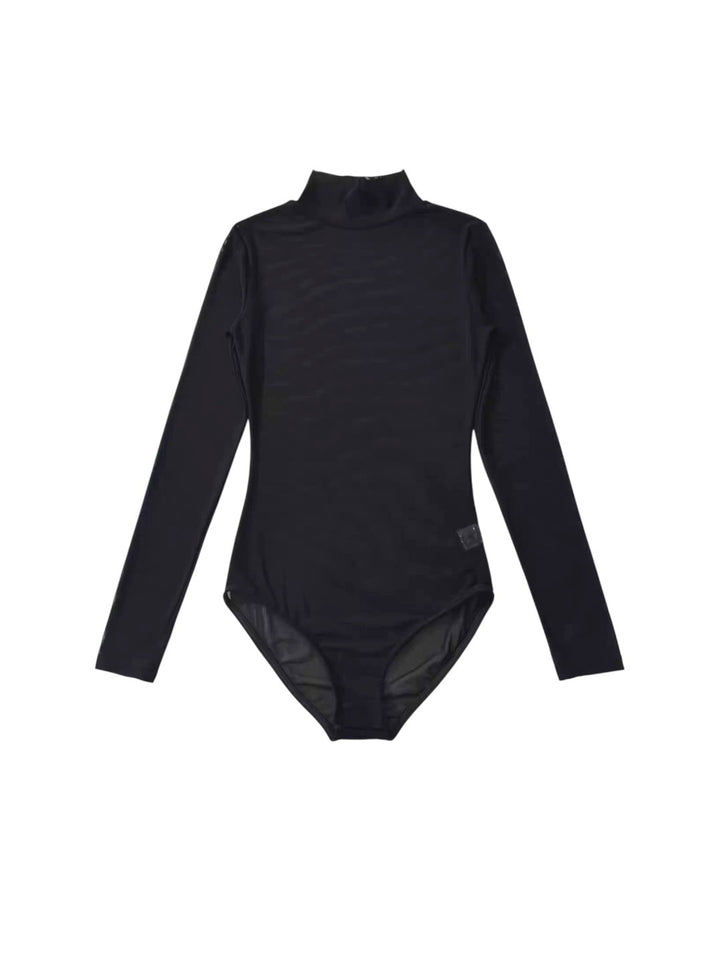 シアーモックネックボディースーツ