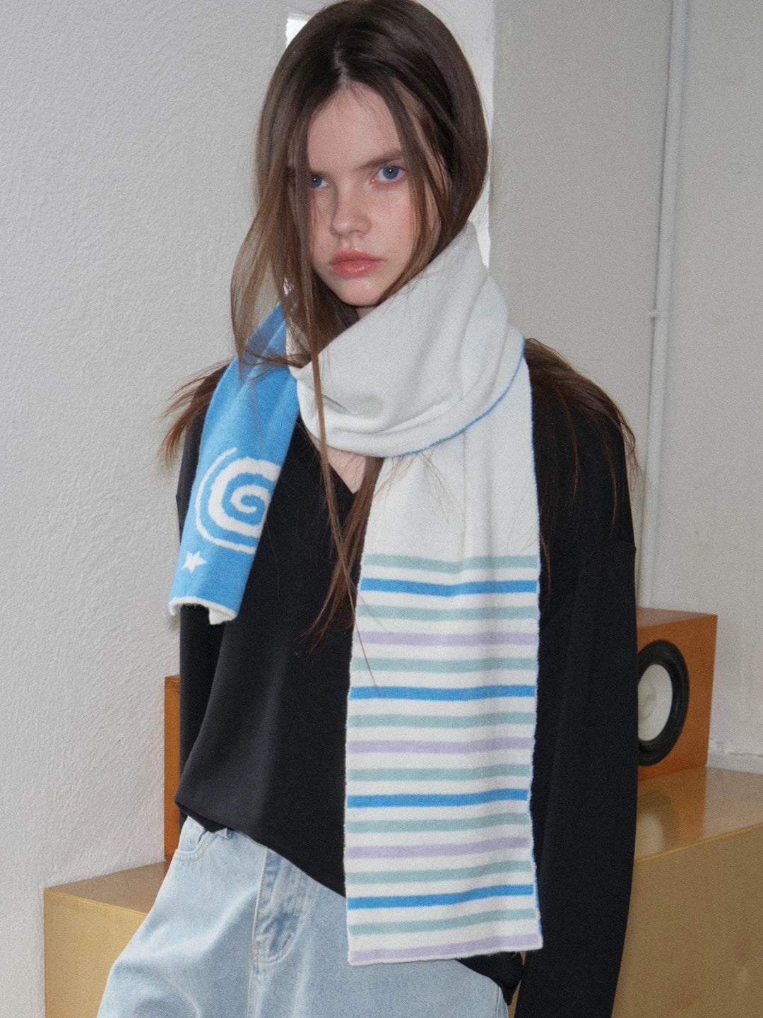 GuruGuruアートニットマフラー