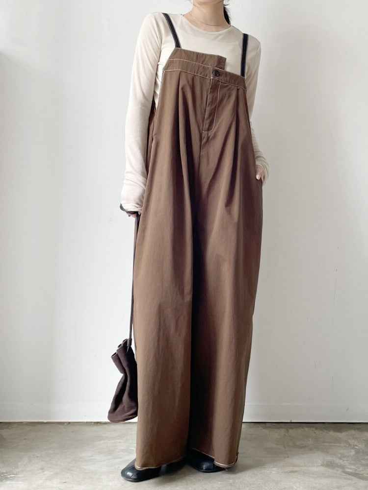 【 Select 】綿ツイルアシメサロペット