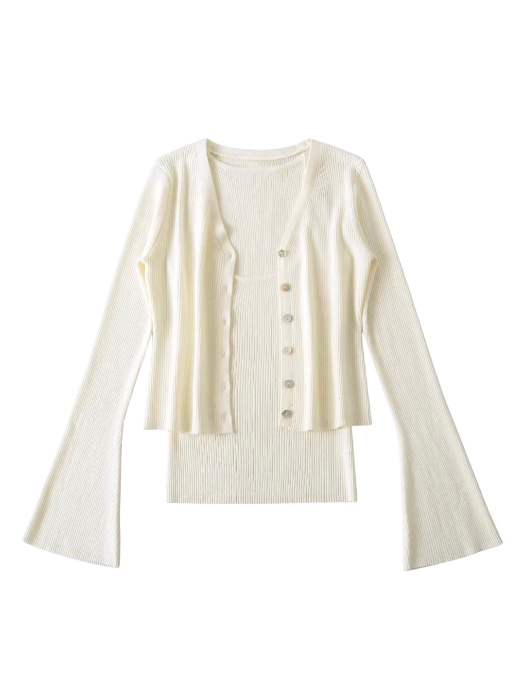 シェルボタンリブニットアサンブル