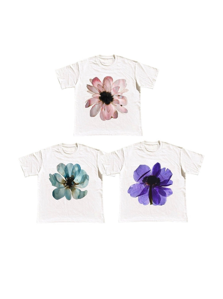 Flower PhotoプリントTシャツ