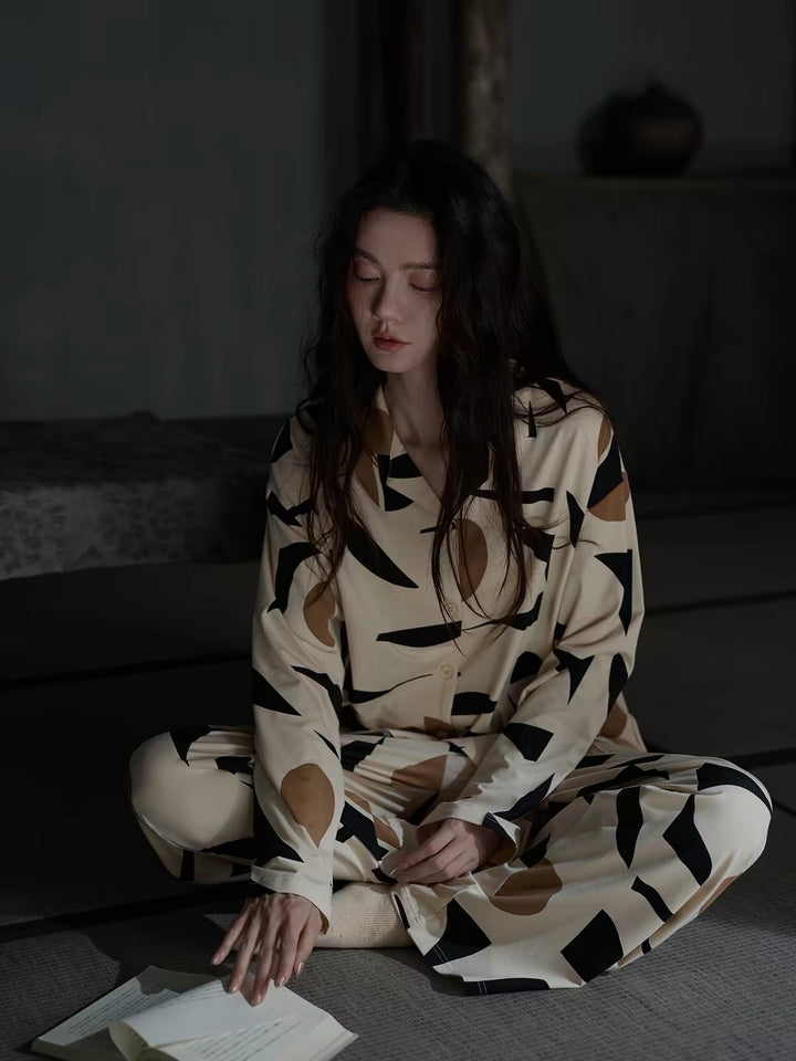 【wabi sabi】アブストラクトプリントリラックスセットアップ