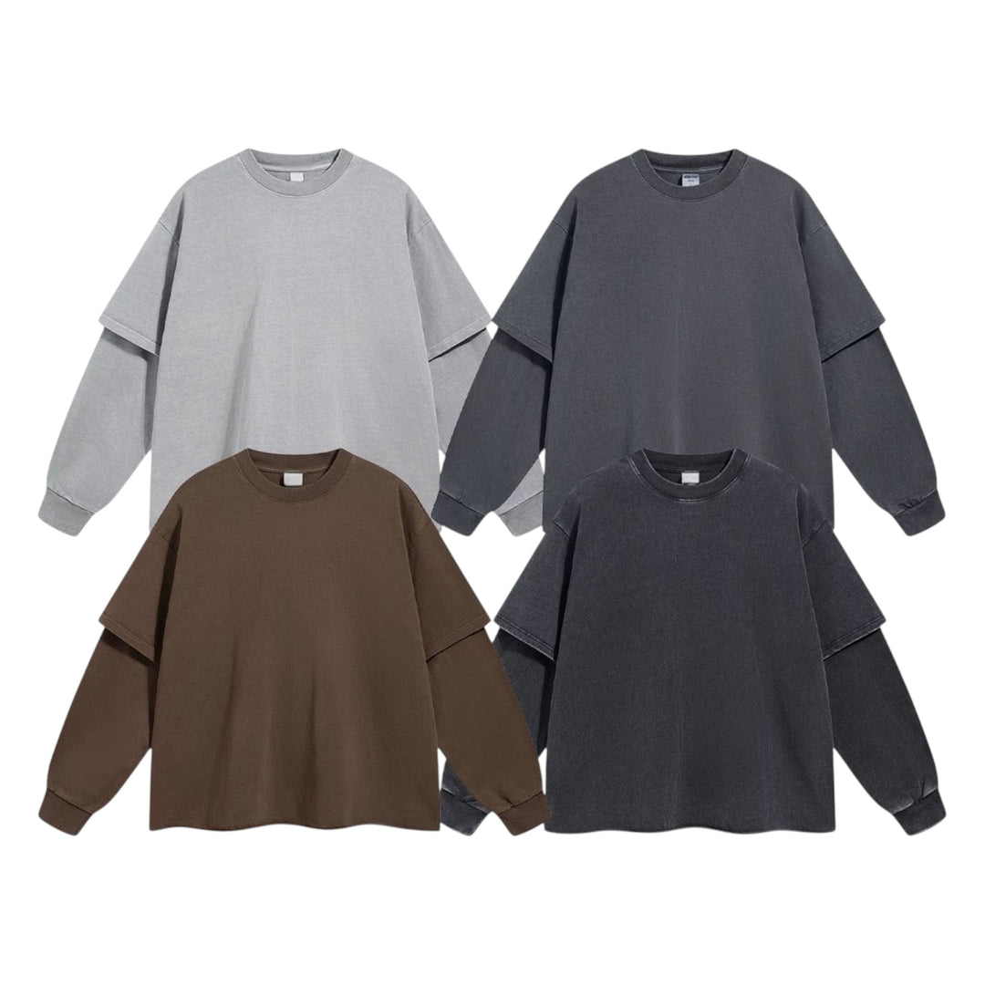 12オンスレイヤードスリーブルーズプルオーバー