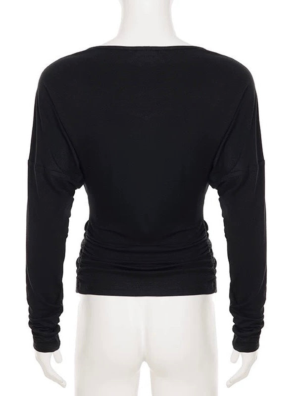 ビーズ付きVネックカットソー