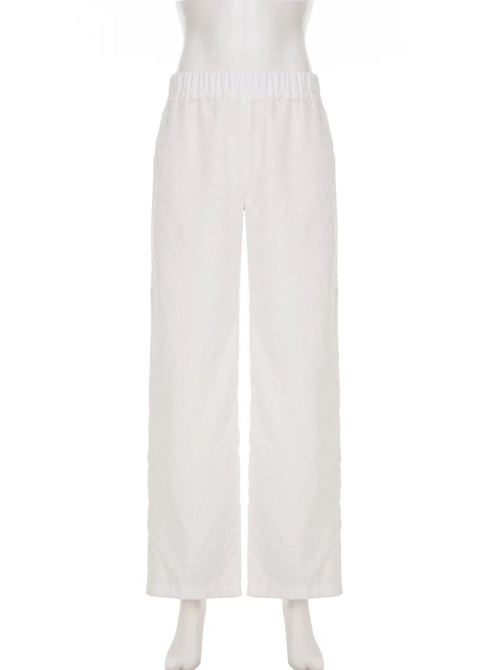 カットワークレースイージーパンツ