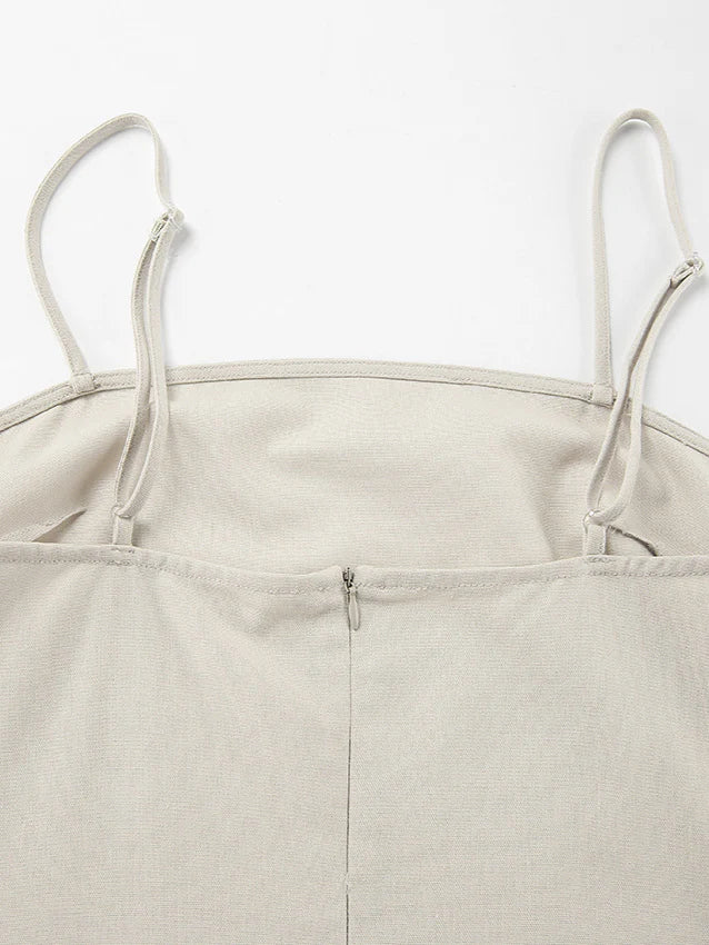 【アウトレット】(即納) コットンリネンAラインナチュラルワンピース