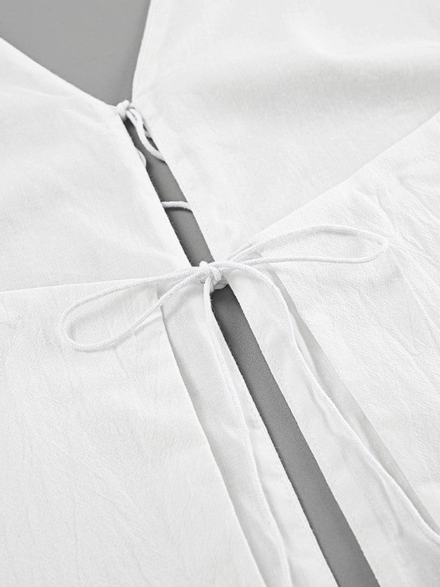 レースアップホルターネックショーツセット