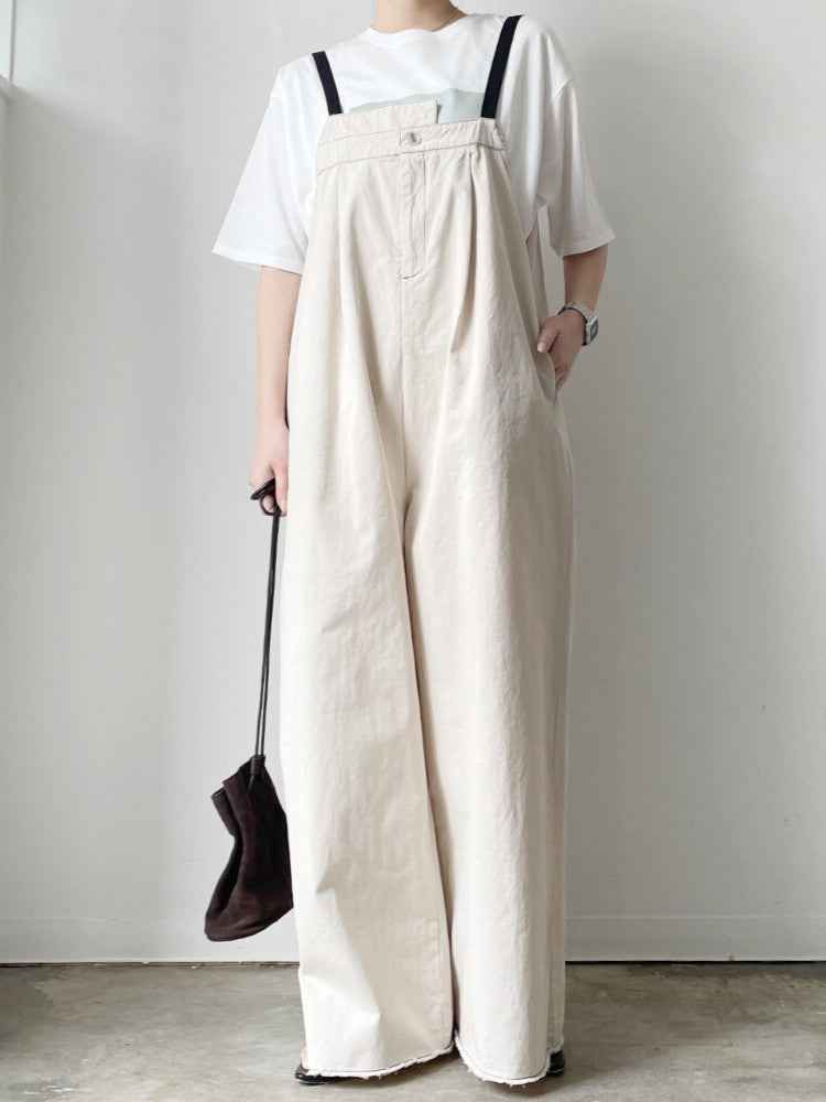 【 Select 】綿ツイルアシメサロペット