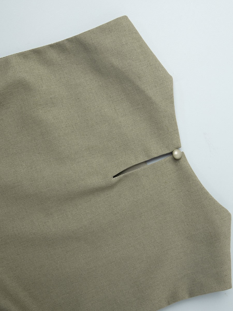 綿麻セパレートスリーブレスワンピース